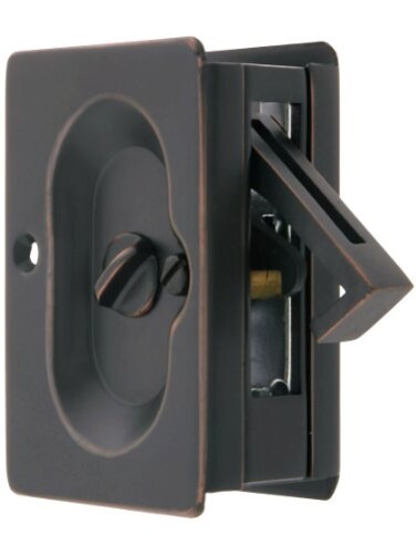 Emtek Premium Quality MidCentury Pocket Door Privacy Lock Set in OilRubbed Bronze