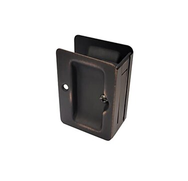 QCAA Premium Quality Solid Brass Rectangular Pocket Sliding Door Pull Passage Lock 314X214 Aged Classic Bronze 1 Pack Made in Taiwan