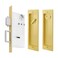 senharvest Pocket Door LockModern Rectangular Pocket Door Hardware Finger Flush Pulls with Edge Pull for Pocket Doors Sliding DoorsFolding Doors etc Gold Keyed Lock