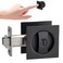 POFEIKTS Matte Black Pocket Door Hardware with Privacy Lock Latch Contemporary Style for Square Pocket Doors1 Pack