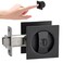 POFEIKTS Matte Black Pocket Door Hardware with Privacy Lock Latch Contemporary Style for Square Pocket Doors1 Pack