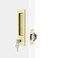 Dontay Pocket Door Handle Modern Rectangular Keyed Entry Function BedBath Pull Latch Recessed Sliding Door Hardware for 1 38 to 2 316 Thickness Keyed Entry Lock Satin Brass 2 Pack