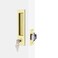 Dontay Pocket Door Handle Modern Rectangular Keyed Entry Function BedBath Pull Latch Recessed Sliding Door Hardware for 1 38 to 2 316 Thickness Keyed Entry Lock Satin Brass 2 Pack