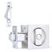 Dontay Pocket Door Privacy Lock Flush Handles 238 Backset BedBath Latch Recessed Knob Hardware for 1 38 to 2 316 Thickness Door Including Edge Pull Brushed Nickel Square 1 Pack