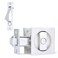 Dontay Pocket Door Privacy Lock Flush Handles 238 Backset BedBath Latch Recessed Knob Hardware for 1 38 to 2 316 Thickness Door Including Edge Pull Brushed Nickel Square 1 Pack