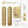 Hoconnie Pocket Door Handle Lock with Edge Pull Privacy Sliding Door Lock Recessed Sliding Door Hardware for 1 12 1 1516 Thickness Door Gold