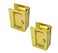 QCAA Premium Quality Solid Brass Rectangular Pocket Sliding Door Pull Passage Function 314X214 Polish Brass 2 Pack Made in Taiwan