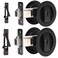 Dontay 2 Pack Pocket Door Privacy Lock Flush Handles 238 Backset BedBath Latch Recessed Knob Hardware for 1 38 to 2 316 Thickness Door Including Edge Pull Matte Black Round