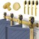 Rio Salto Gold Bifold Sliding Barn Door Hardware Kit Heavy Duty Metal Track System with Matching Knobs Gold BiFold Barn Door Bifold Closet Doors BiFolding 52 Track for 4 Doors 4 Rollers No Door