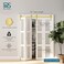 Rio Salto Gold Bifold Sliding Barn Door Hardware Kit Heavy Duty Metal Track System with Matching Knobs Gold BiFold Barn Door Bifold Closet Doors BiFolding 52 Track for 4 Doors 4 Rollers No Door