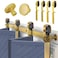 Rio Salto Gold Bifold Sliding Barn Door Hardware Kit Heavy Duty Metal Track System with Matching Knobs Gold BiFold Barn Door Bifold Closet Doors BiFolding 52 Track for 4 Doors 4 Rollers No Door