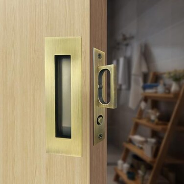 senharvest Recessed Finger Flush Pulls with Edge Pull Antique Brass 6Inch Sliding Closet Door Handles Hardware Suitable for Pocket DoorCloset DoorSliding Doors Barn Door Handle
