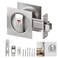 Isamant Pocket Door Privacy Lock with Indicator Keyless Sliding Door Latch Pull Handle Zinc Alloy Waterproof Pocket Door Locks for Bathroom