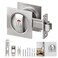 Isamant Pocket Door Privacy Lock with Indicator Keyless Sliding Door Latch Pull Handle Zinc Alloy Waterproof Pocket Door Locks for Bathroom