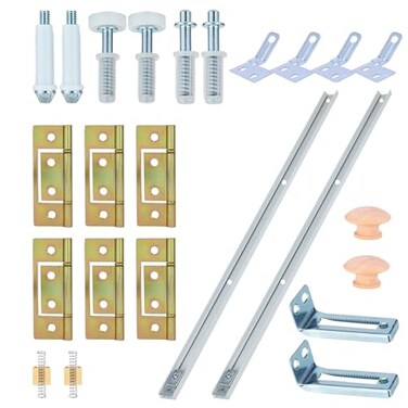 Lashow Bifold Closet Door Hardware Kit with 72 Tracks 2 36 Complete Set for 4 Doors with Brackets Pivots Guide Wheels for Bifold Closet Door Hardware Used