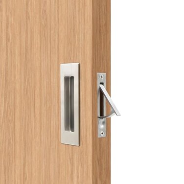 Dontay Pocket Door Pull Handle304 Stainless SteelRecessed Flush Finger PullsEdge Spring PullNo LockMore Than 118 Thickness Sliding Door 1Pack Brushed Nickel 472 inch 120 mm