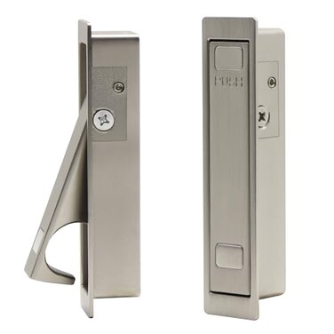 Dontay Pocket Door Pull Handle Press Finger Edge Pull Push Flush Mount Doors Pull for Pocket Sliding Doors Recessed Rectangular Bypass Door Hardware Cabinet Pull2 Brushed Nickel