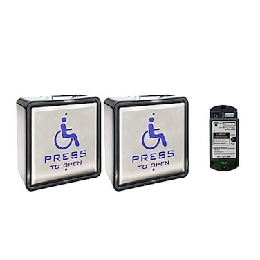 Olideauto Wireless Wired Handicapped Push Button 2PCSWork with Door Opener Automatic 45 Square Stainless Steel Push Panel Olide510WIFI FunctionWorkable with AlexaGoogle Assistant and Phone APP