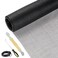 Lengtimo Screen Repair Kit Easy DIY Project 59 x 106 Fiberglass Screen Mesh with Rolling Tool and Screen Retainer Spline Screen Replacement kit for Windows Sliding Doors and Patio Screens 59 x 106 Bla