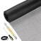 Lengtimo Screen Repair Kit Easy DIY Project 59 x 106 Fiberglass Screen Mesh with Rolling Tool and Screen Retainer Spline Screen Replacement kit for Windows Sliding Doors and Patio Screens 59 x 106 Bla