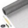 Lengtimo Screen Repair Kit Easy DIY Project 59 x 106 Fiberglass Screen Mesh with Rolling Tool and Screen Retainer Spline Screen Replacement kit for Windows Sliding Doors and Patio Screens 59 x 106 Gra