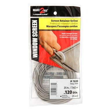 PRIME-LINE PrimeLine P 7630 18 In x 25 Foot Gray Spline 1 Roll