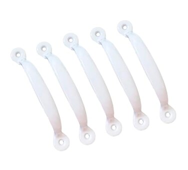 QCAA Steel Screen Door Pull 434 Surface Mount for Screen Door Drawer Access Panel Cabinet Lid Hatch White Coated 5 Pack Made in Taiwan