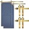 Rio Salto Gold Barn Door Hardware Kit Adjustable Length Sliding Hardware Modern Barn Interior Brushed Brass Panel Hardware Hardware Kit 2 6ft Single Door NO Door