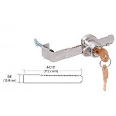 CRL ChromeAdjustable Sliding Glass Door Lock with Thumb Screw Adjustment for up to 12 Thick Door