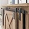 FREDBECK 5 FT Mini Cabinet Bypass Barn Door Hardware Kit Single Track 60inch Small Sliding Barn Doors Track Kit for Double Doors Storage Closet Window TV Stand Wardrobe No Cabinet