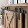 FREDBECK 5 FT Mini Cabinet Bypass Barn Door Hardware Kit Single Track 60inch Small Sliding Barn Doors Track Kit for Double Doors Storage Closet Window TV Stand Wardrobe No Cabinet