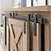 FREDBECK 3 FT Mini Cabinet Bypass Barn Door Hardware Kit Single Track 36inch Small Sliding Barn Doors Track Kit for Double Doors Storage Closet Window TV Stand Wardrobe No Cabinet