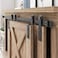 FREDBECK 3 FT Mini Cabinet Bypass Barn Door Hardware Kit Single Track 36inch Small Sliding Barn Doors Track Kit for Double Doors Storage Closet Window TV Stand Wardrobe No Cabinet