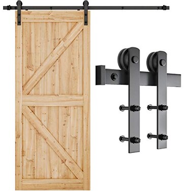 SMARTSTANDARD 66FT Barn Door Hardware kit Barn Door Track Sliding Door Hardware kit Smoothly and Quietly Heavy Duty Sturdy Easy to Install Fit 3640 Wide Panel I Shape Hanger