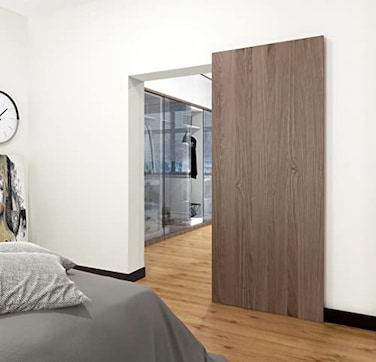 DIYHD 38 Concealed Sliding Barn Door Hardware with Soft Close Mechanism No Floor Track Fit Openning Width 3034 Supports Up to 176 lb Hidden Wall Mount System Door Not Included