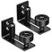 SKYSEN 2 Pack Barn Door Floor Guide Wall Mount Stay Roller8 Setup Options Flush BottomBlack Powder CoatedFelt Strip Countersunk Holes for Barn Door7062 Pack