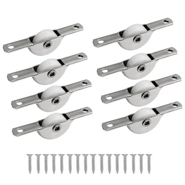 Rierdge 8Pcs 18mm Sliding Door Pulley Furniture Roller Wheels for Screen Door Closet Wardrobes Cabinets