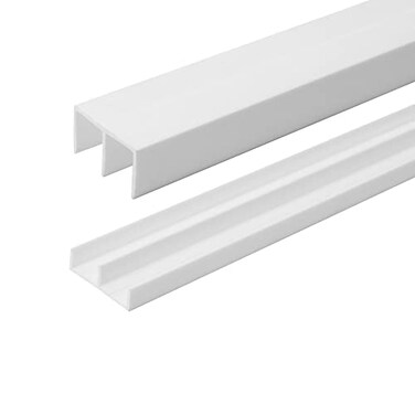 OUTWATER 12 Panel Sliding Door Track 36 White Plastic Upper Lower Set USA Made Pack of 1 Outwater
