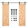SMARTSTANDARD 82 FT Double Barn Door Hardware Kit Heavy Duty Smooth and Quiet Sliding Operation Easy to Install with StepbyStep Installation Instruction Fits 24 Wide Door Panels