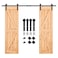SMARTSTANDARD 82 FT Double Barn Door Hardware Kit Heavy Duty Smooth and Quiet Sliding Operation Easy to Install with StepbyStep Installation Instruction Fits 24 Wide Door Panels