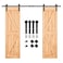 SMARTSTANDARD 82 FT Double Barn Door Hardware Kit Heavy Duty Smooth and Quiet Sliding Operation Easy to Install with StepbyStep Installation Instruction Fits 24 Wide Door Panels