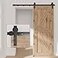 DonYoung 8FT Sliding Barn Door Hardware Kit Upgraded Screw Fixation Modular Track Heavy Duty Barn Door Track Kit Fits Single Door 4248 Wide Smooth and Quiet Sliding Easy to Install