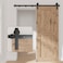 DonYoung 8FT Sliding Barn Door Hardware Kit Upgraded Screw Fixation Modular Track Heavy Duty Barn Door Track Kit Fits Single Door 4248 Wide Smooth and Quiet Sliding Easy to Install
