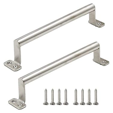 Rannb Sliding Door Handle Barn Door Handles Pocket Door Pulls 68 Hole Center Stainless Steel for Kitchen Cabinet Drawer Window Silver Large Size Pack of 2
