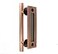 SUYA 12 Inch Sliding Barn Door Handle Heavy Duty Pull and Flush Handle Set Large Rustic Two Side Design Fits for Kitchen Gate Sheds GarageAntique Copper Finish