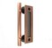 SUYA 12 Inch Sliding Barn Door Handle Heavy Duty Pull and Flush Handle Set Large Rustic Two Side Design Fits for Kitchen Gate Sheds GarageAntique Copper Finish