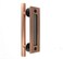 SUYA 12 Inch Sliding Barn Door Handle Heavy Duty Pull and Flush Handle Set Large Rustic Two Side Design Fits for Kitchen Gate Sheds GarageAntique Copper Finish