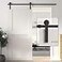 WINSOON 66FT Barn Door Hardware Kit Single Sliding Barn Door Hardware Track Kit Black Rail I Shape Hangers Floor Guide and Other Necessary Hardware Easy to Install for 45 Closet PanelNo Door