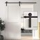 WINSOON 66FT Barn Door Hardware Kit Single Sliding Barn Door Hardware Track Kit Black Rail I Shape Hangers Floor Guide and Other Necessary Hardware Easy to Install for 45 Closet PanelNo Door