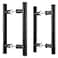 EaseLife 12 Double Sided Push Pull Door HandleMatte BlackStainless SteelH Shape Sliding Door HandleFit for Glass Door Wooden Door2 Pack